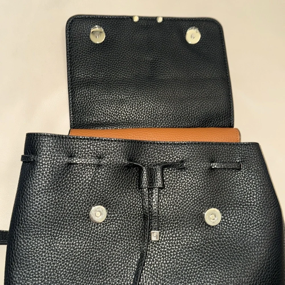 Guess Varsity Black Pebble Grain Adjustable Strap Backpack